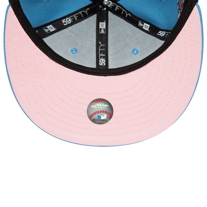 Atlanta Braves New Era Pastel Undervisor 59FIFTY Fitted Hat - Black