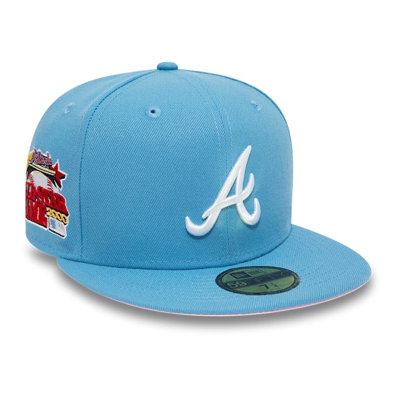 Atlanta Braves New Era Pastel Undervisor 59FIFTY Fitted Hat - Black