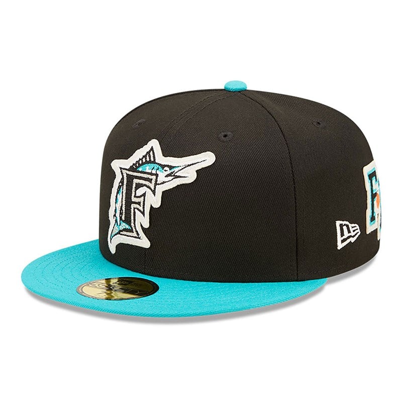 New Era 59FIFTY Florida Marlins Letterman Fitted Cap 7 / Black