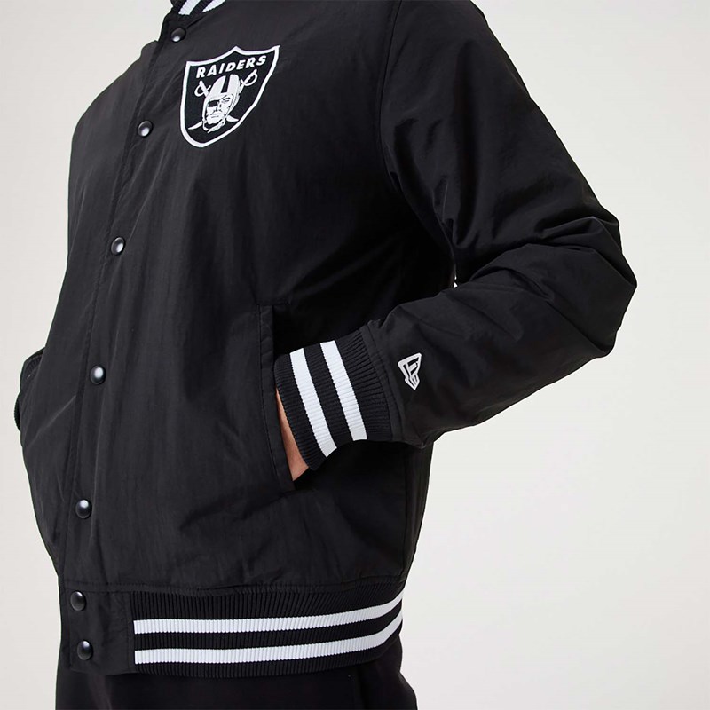 Las Vegas Raiders NFL Team Logo Black Bomber Jacket